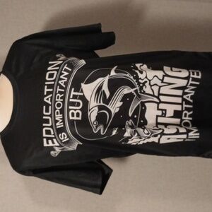 5/$20 NWOT Men's Medium 100% polyester micro fiber knit funny fishing shirt